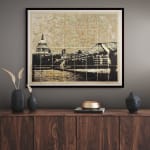 Angela Morris-Winmill, St Paul's and Millennium Bridge, Gold Ink, 2025