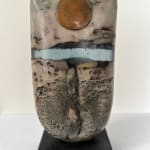 Peter Hayes, Small Raku Bow with Ochre Disc, 2022