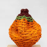 Xanthe Somers, RANCID / Floor standing lamp, white orange and green, 2022