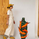 Xanthe Somers, RANCID / Floor standing lamp, white orange and green, 2022