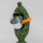 Xanthe Somers, RANCID / Floor standing lamp, white orange and green, 2022