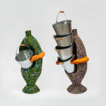 Xanthe Somers, RANCID / Floor standing lamp, white orange and green, 2022