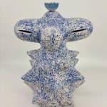 Minimalist biomorphic sculpture by Kartini Thomas with enigmatic form and meditative aura, presented by Galerie REVEL