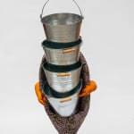 Xanthe Somers, RANCID / Floor standing lamp, white orange and green, 2022