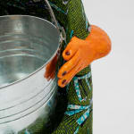Xanthe Somers, RANCID / Floor standing lamp, white orange and green, 2022