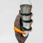 Xanthe Somers, RANCID / Floor standing lamp, white orange and green, 2022