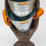 Xanthe Somers, RANCID / Floor standing lamp, white orange and green, 2022
