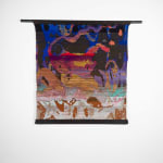Jacquard textile artwork by artist Arda Asena, featuring intricate weaving techniques and abstract imagery.