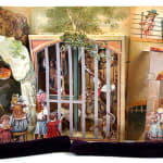 A Day in the Zoo. Realistic Pictures of Birds Beasts and Fishes. A Reproduction of an Antique Pop-up Book. Popup of animals in cages.
