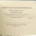 Manuale Calligraphicum. Title page