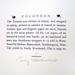 The Treasure. A Retelling of a Russian Folk Tale by Emily Woodward. Colophon