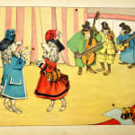 Grand Theatre des Animaux Savants by Lothar Meggendorfer. Interior page of dogs and musicians.