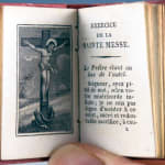 Le Petit Paroissien de la Jeunesse. Interior page with engraving of Christ on the cross.