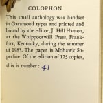 Sawdust: Selections from Writings by Aldo Leopold. Colophon.