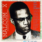 Studio mock-up of a Malcolm X poster