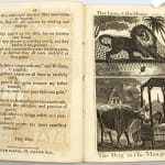 Old Friends in New Dress; or, Familiar Fables in Verse by Richard Scrafton Sharpe. Interior page with engravings.