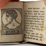 History of the Bible. Interior page, engraving of Adam.