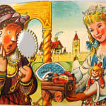 Gulliver in Brobdingnag by Vojtech Kubasta. Illustrated spread