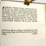 Poetical Sketches by William Blake. Colophon
