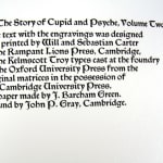 The Story of Cupid and Psyche. Colophon