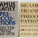 Preoccupations by Seamus Heaney. Front cover of both volumes.