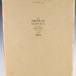 An Order of Service to be used at Gregynog On Sunday 25 June 1933. Front cover.