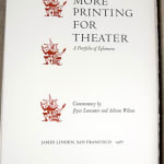 More Printing for Theater. A Portfolio of Ephemera. Title page
