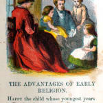 Watt's Songs: Early Religion by Isaac Watts. Interior with color engraving.