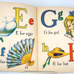 ABC Alphabet Book published by Whitman. Interior page with letters E-H and illustrations.