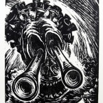 Dinge by Gustav Wolf. Print with creature with extending eyes.