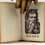 The Ten Commandments bound by Bela Blau. Frontispiece of Moses.