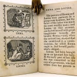 Emma and Louisa; or Wealth and Poverty. A Tale for Little Girls. Interior page with woodcut illustration.
