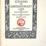 The Etching of Contemporary Life by Frank Weitenkampf illustrated by Ernest D. Roth. Title page with decorative border.