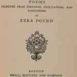 Provenca: Poems selected from Personae, Exultations, and Canzoniere by Ezra Pound. Title page.
