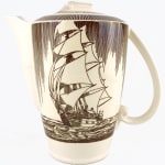 Moby Dick Coffee Pot by Rockwell Kent. Side of teapot.