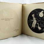 Mother Goose in White. Mother Goose Rhymes with Silhouette Illustrations. Illustrated text spread