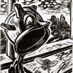 Dinge by Gustav Wolf. Print with pot headed creature.