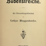 Bubenstreiche. Ein Verwandslungbilderbuch by Lothar Meggendorfer. Title page.