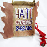 Haiti, Fuego Sagrado. Half-title with flap up