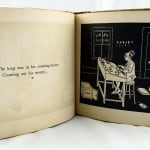 Mother Goose in White. Mother Goose Rhymes with Silhouette Illustrations. Illustrated text spread