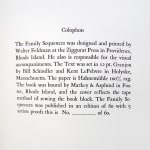 The Family Sequences by Michael S. Harper. Colophon