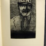 Etched Portraits of Ernest Hemingway by Carol Heimburg. Interior page with portrait.