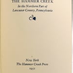 A Note on the Hammer Creek. In the Northern Part of Lancaster County, Pennsylvania. Title page
