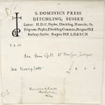 Archive of Bookplate Design for Evan Gill. Receipt
