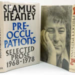 Preoccupations by Seamus Heaney. Front and back covers of both volumes.