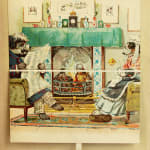 Picture Pastimes with Verses by L. L. Weedon and illustrated by G. H. Thompson. Moving page dogs in front of fire.