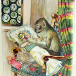 Artistic Pussy and her Studio: Moving Pictures with Other Tales by Lothar Meggendorfer. Moving page with monkey holding baby.