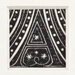 [Four initials from Gulliver's Travels] by Eric Gill. Close up of initial A.
