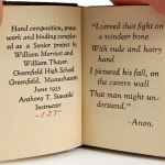 The Story of Writing by William Thayer and William Merriott. Colophon.