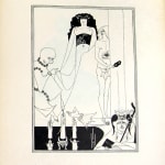 A Portfolio of Aubrey Beardsley's Drawings Illustrating "Salome" by Oscar Wilde illustrated by Aubrey Beardsley. Interior page of two women.